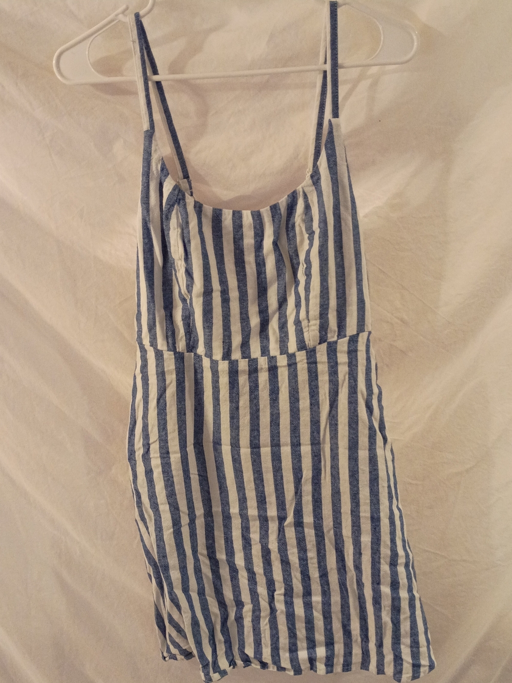 Old Navy Blue and White Striped Spaghetti Strap Mini Dress